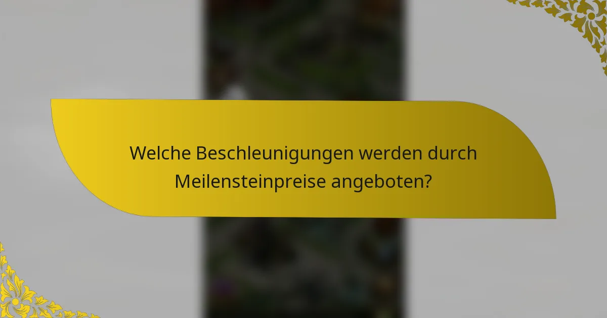 Welche Beschleunigungen werden durch Meilensteinpreise angeboten?