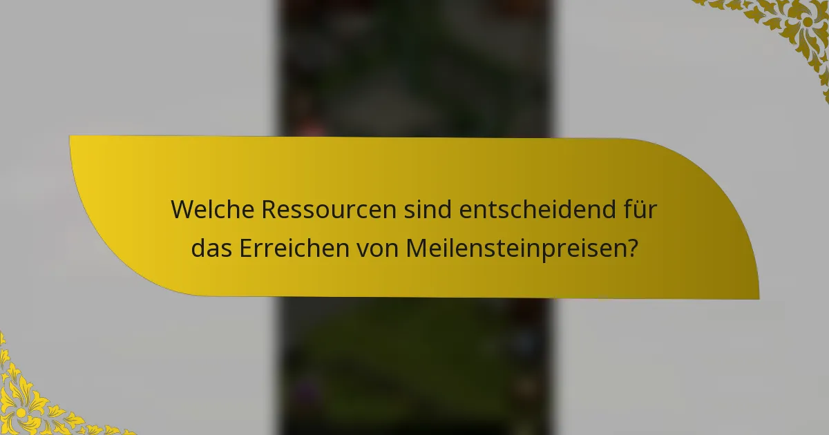 Welche Ressourcen sind entscheidend für das Erreichen von Meilensteinpreisen?